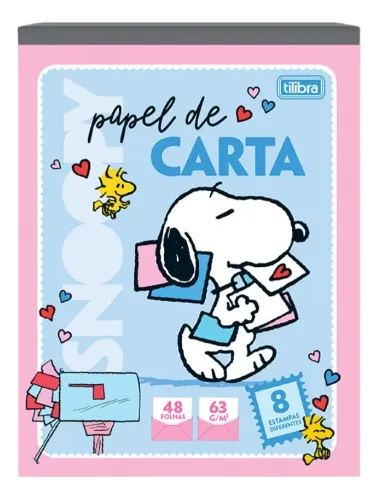 BLOCO PAPEL CARTA DECORADO SNOOPY 48 FOLHAS 408689