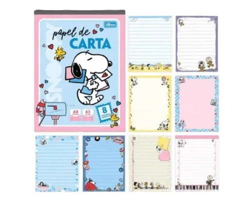 BLOCO PAPEL CARTA DECORADO SNOOPY 48 FOLHAS 408689