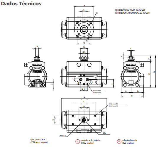 ATUADOR PNEUMATICO DA63