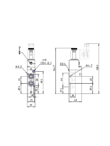 VALVULA 5/2 VIAS G1/4 DUPLO SOLENOIDE