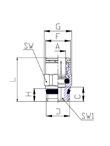 CONEXAO RETA 08 X G1/4