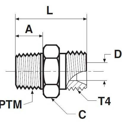 ADAPTADOR CAST RETO MACHO 1/4