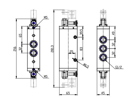 VALVULA 5/2 VIAS SIM G1/2