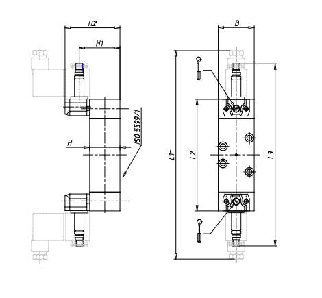 VALVULA ISO 1  5/3 VIAS CF DUPLO ACIONAMENTO