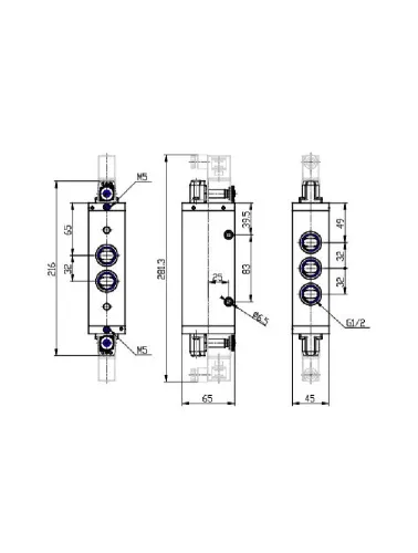 VALVULA 5/2 VIAS SIM G1/2