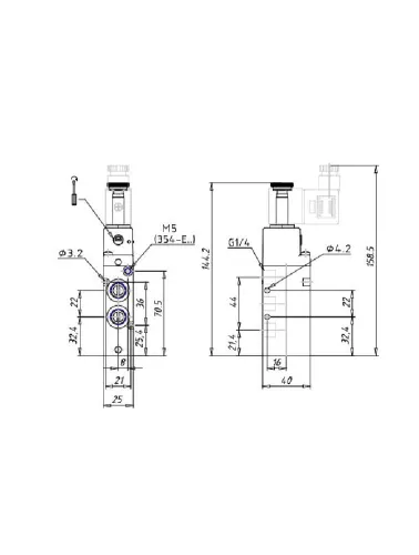 VALVULA 5/2 VIAS G1/4 NPT