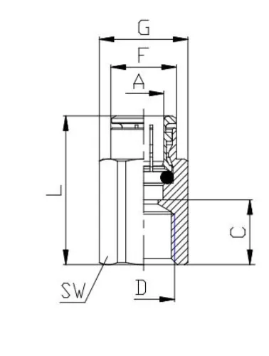 CONEXAO RETA FEMEA 4XGX1/8