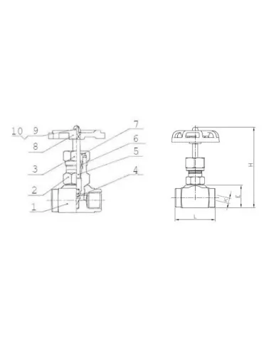 VALVULA AGULHA PTFE F-F 1/2