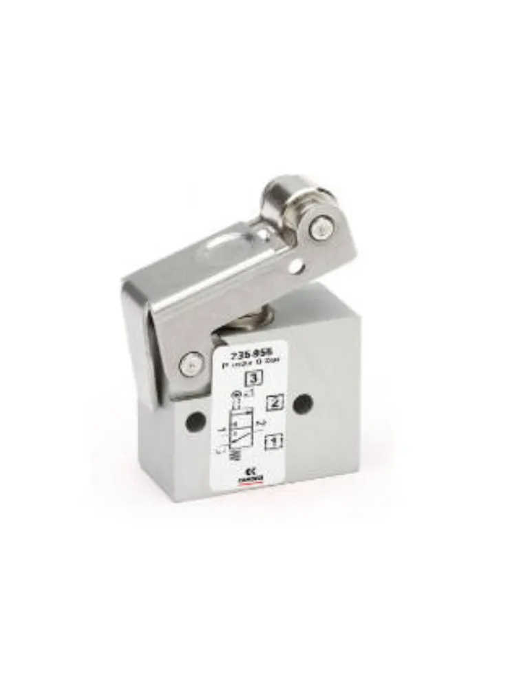 MINI VALVULA 3/2 VIAS NF RETORNO MOLA TUBO 4MM ACIONAMENTO ROLETE