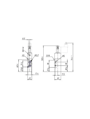 VALVULA 5/2 VIAS G1/8 DUPLO SOLENOIDE
