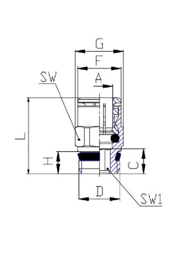 CONEXAO RETA 08 X G1/8