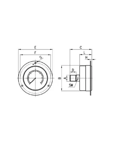 MANOMETRO G1/8 12 BAR DIAM 51MM