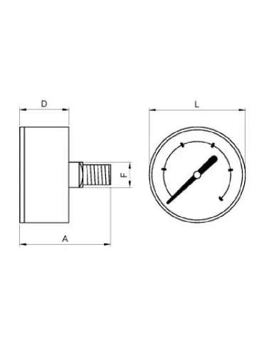 MANOMETRO HOR ABS DN40