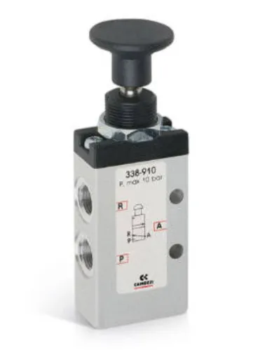 VALVULA 3/2 VIAS G1/8 BOTAO TRAVA
