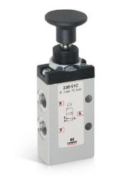 VALVULA 3/2 VIAS G1/8 BOTAO TRAVA