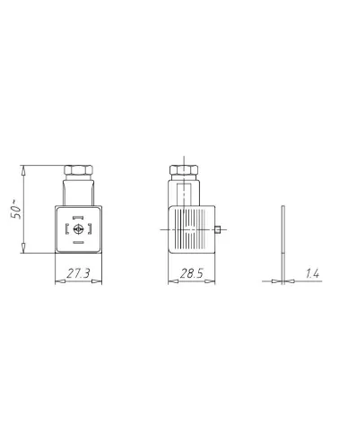 CONECTOR C/ LED SOLENOIDE 24VCC