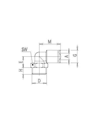 COTOVELO GIRATORIO G1/4 TB 08MM VED OR