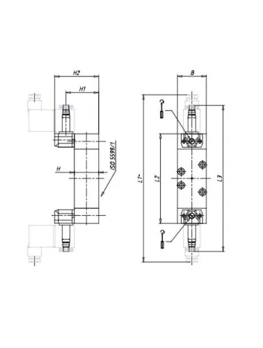 VALVULA ISO 1  5/3 VIAS CF DUPLO ACIONAMENTO
