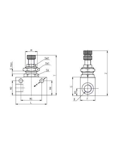 REGULADOR FLUXO PNEUM UNIDIRECIONAL G1/2