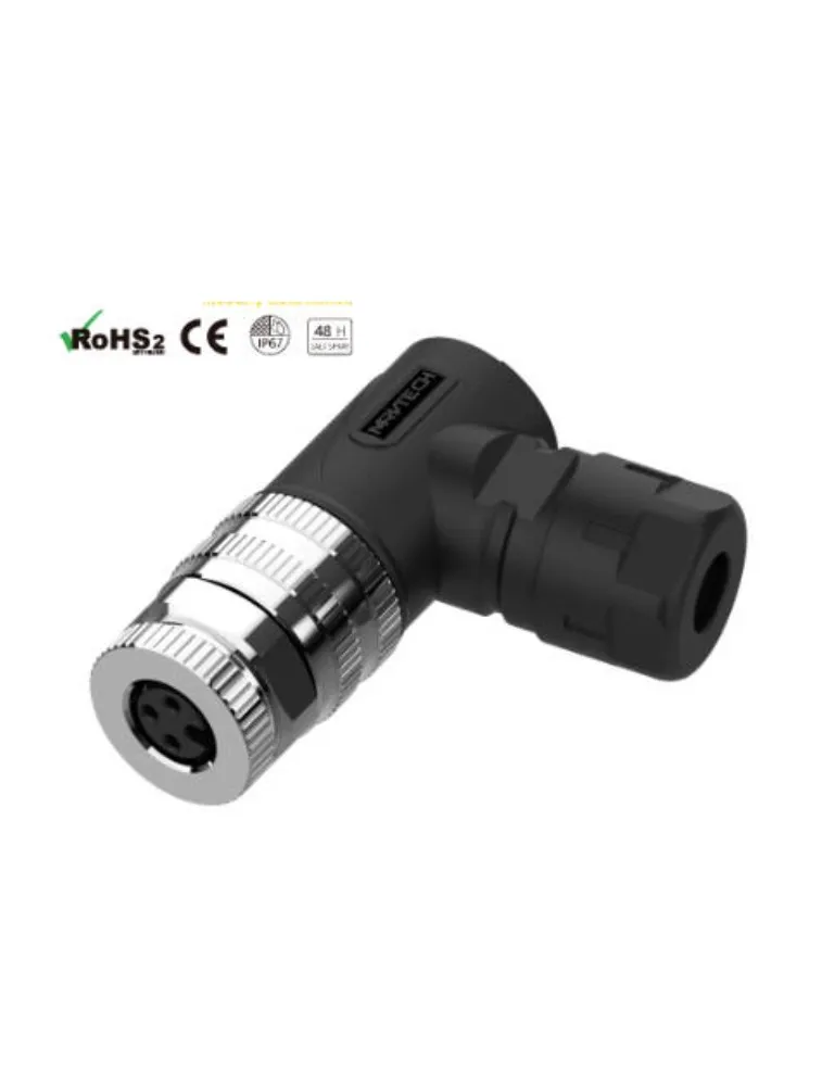 CONECTOR C/LED M8 ANGULAR F 3 PINOS