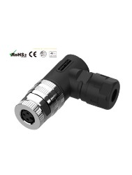 CONECTOR C/LED M8 ANGULAR F 3 PINOS