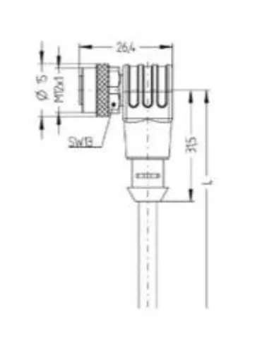 CONECTOR M12 ANGULAR F 4 PINOS