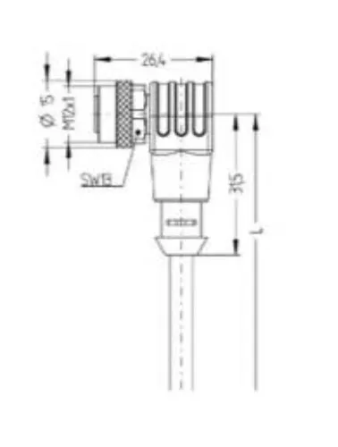 CONECTOR M12 RETO F 4 PINOS
