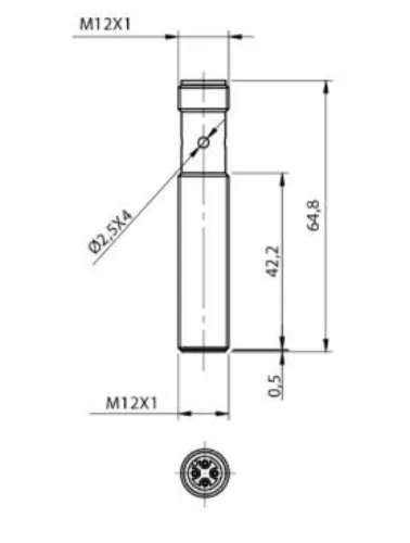 SENSOR INDUTIVO M12X64,8 MM 4 PINOS 