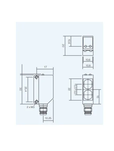 SENSOR OTICO DIFUSO C/SUPRESSAO 41X11X20MM
