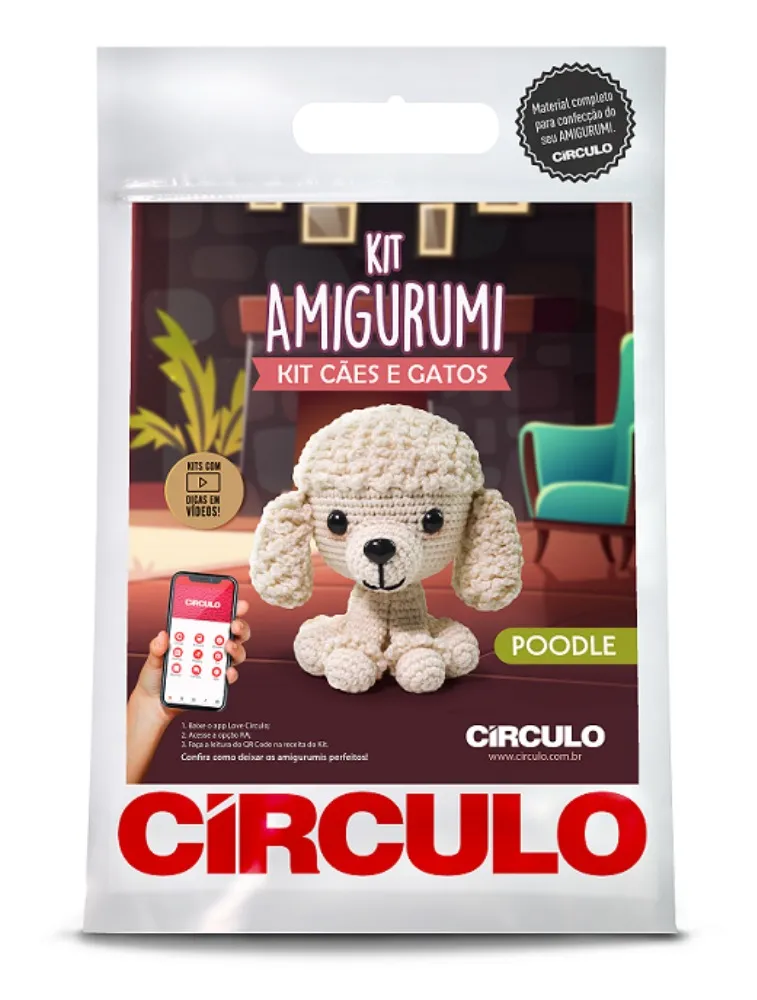 0003 KIT CIRCULO AMIGURUMI CAES E GATOS