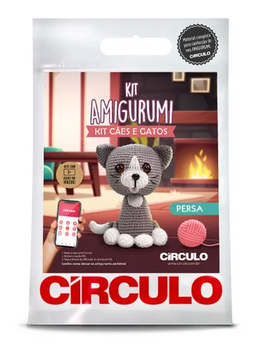 0004 KIT CIRCULO AMIGURUMI CAES E GATOS