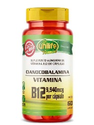 CIANOCOBALAMINA B12 60 CÁPSULAS DE 450MG UNILIFE VITAMINS