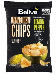 CHIPS MANDIOCA 50G LEMON PEPPER BELIVE