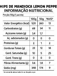 CHIPS MANDIOCA 50G LEMON PEPPER BELIVE