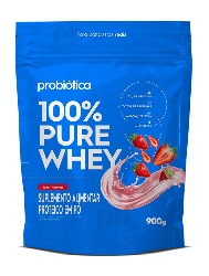 100% PURE WHEY REFIL 900G MORANGO PROBIOTICA