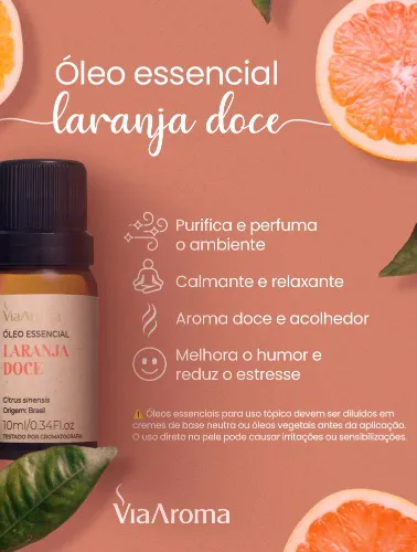 OLEO ESSENCIAL 10ML LARANJA DOCE VIA AROMA
