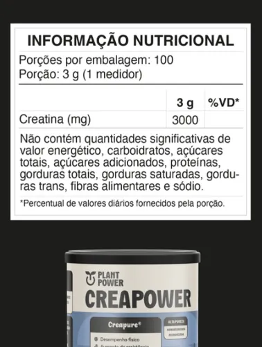 CREATINE CREAPURE 300G PLANT POWER SUPERFOODS