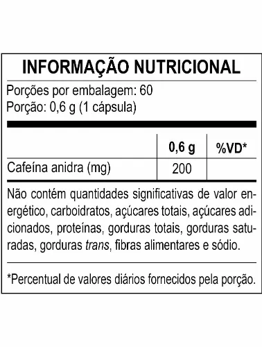 CAFEINA 60 CAPS 200MG BODY ACTION