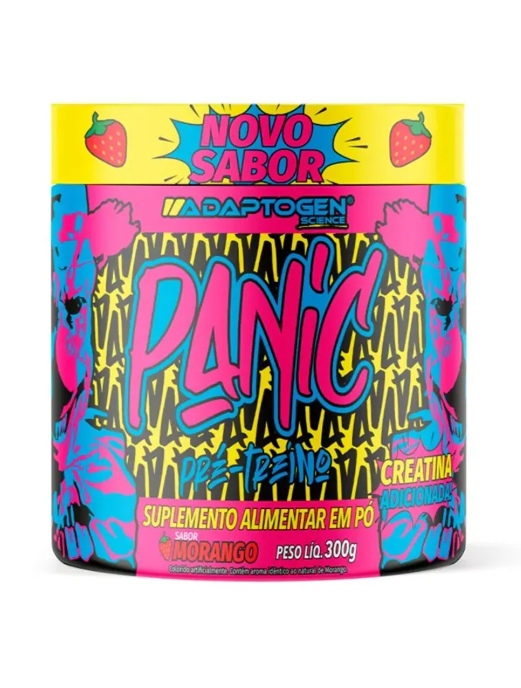 PANIC PRE WORKOUT 300G MORANGO ADAPTOGEN SCIENCE