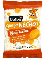 SALGADINHO S/GLUTEN S/LACTOSE 25G QUEIJO NACHO BELIVE