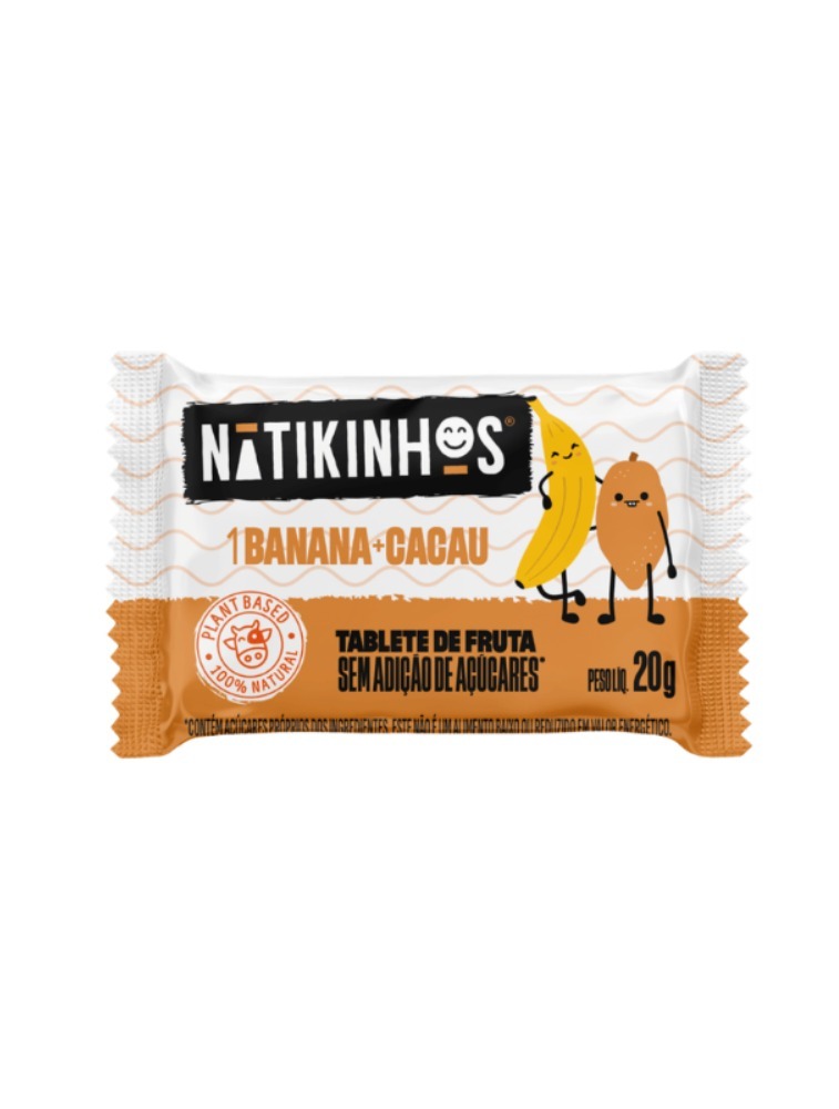 TABLETE FRUTAS 20G BANANA/CACAU NATIKOS