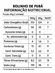 BOLINHO MUFFIN 40G FUBA BELIVE