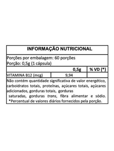 RAPID VITAMINA B12 60 CAPS 500MG FUSE LABS