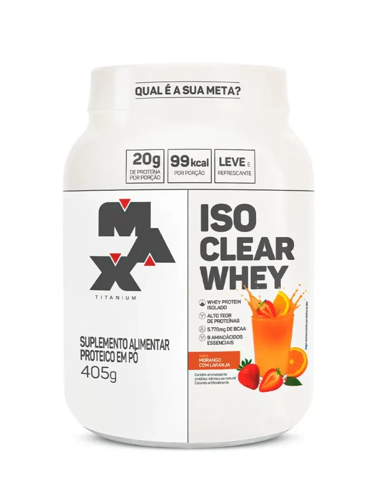 ISO CLEAR WHEY 405G LARANJA/MORANGO MAX TITANIUM