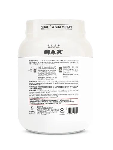 ISO CLEAR WHEY 405G LARANJA/MORANGO MAX TITANIUM