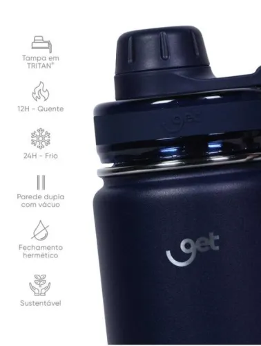 GARRAFA TRITY 750ML AZUL PETROLEO GET