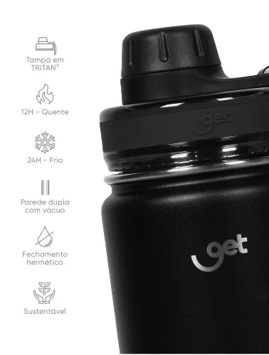 GARRAFA TRITY 750ML PRETO GET