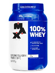 100% WHEY 900G POTE LEITE BRANCO MAX TITANIUM
