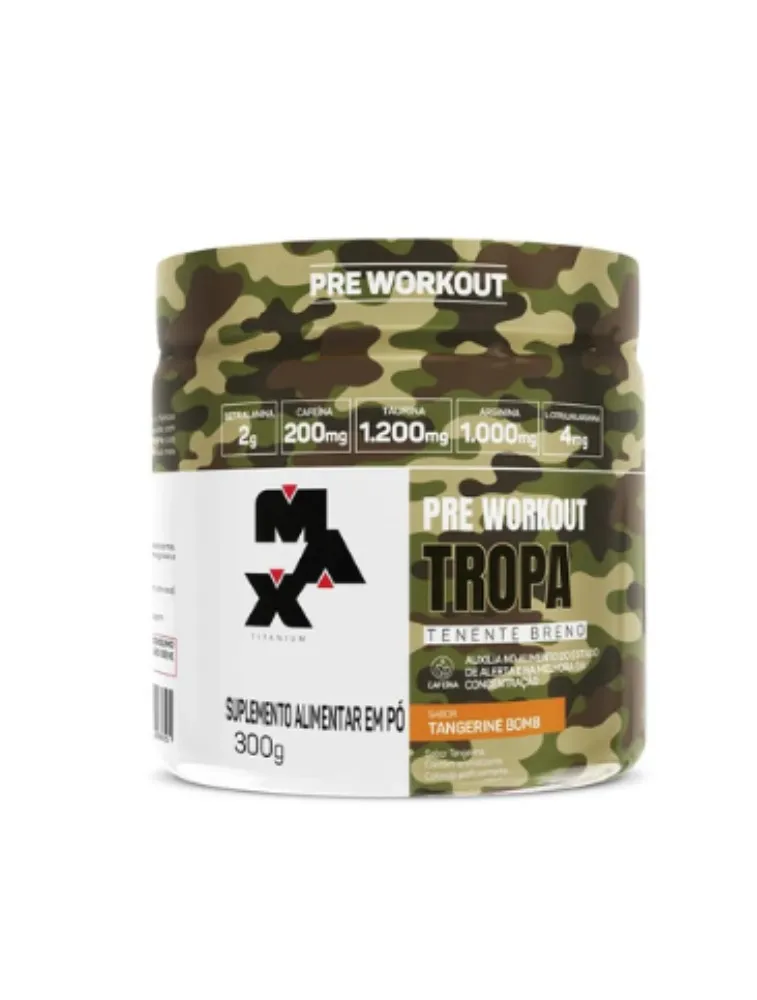 PRE-WORKOUT TROPA TENENTE 300G TANGERINA MAX TITANIUM