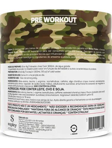 PRE-WORKOUT TROPA TENENTE 300G TANGERINA MAX TITANIUM